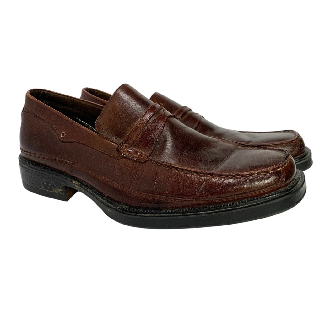 BED|STU Men’s Leather Slip-On Loafers – Rich Brown – Size 10
